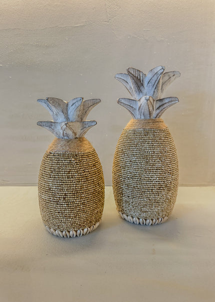 Houten ananas met glaskralen – handgemaakt in Indonesië