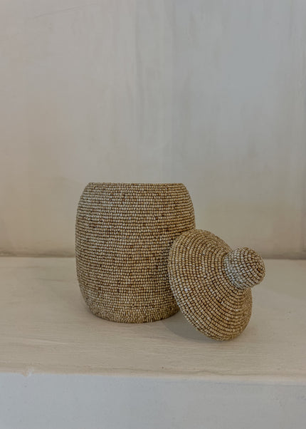 Java Pot – Beige Glaskralen (20 & 25 cm)