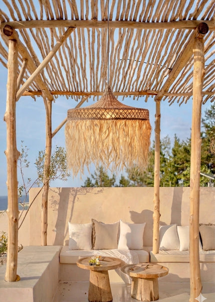 Nusa Fringe Pendelleuchte - natur