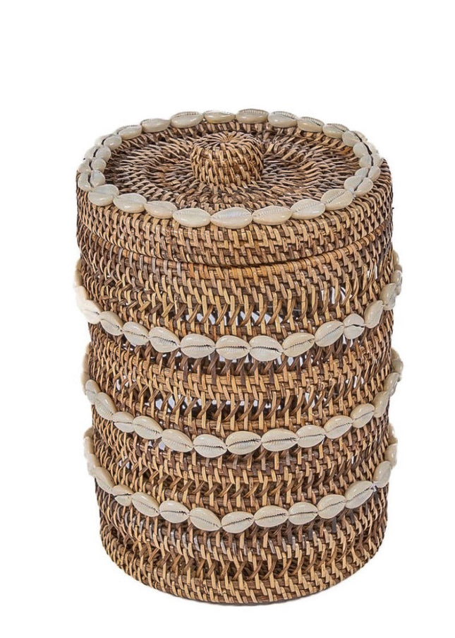 Rotan Mand met Deksel – H30 x B20 cm