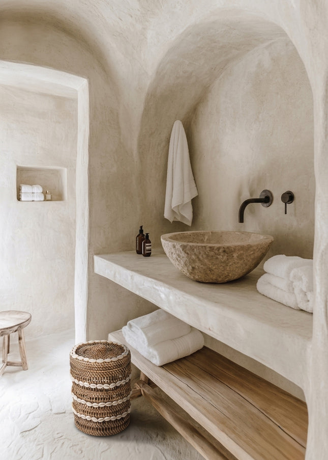 Rotan Mand met Deksel – H30 x B20 cm