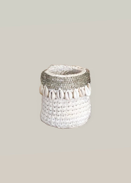 Macramé gehaakt mandje