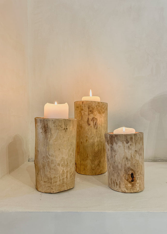 set houten kandelaars - Woonaccessoires | Kandelaars en Kaarsen set houten kandelaars - Woonaccessoires | Kandelaars en Kaarsen