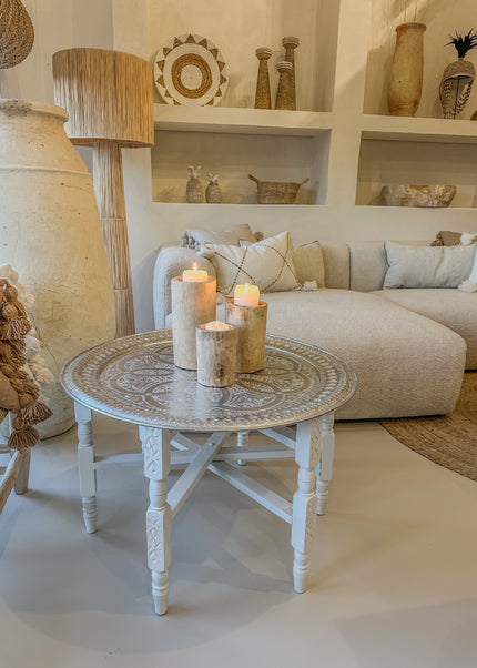 Houten Onderstel Marrakech Wit – voor Marokkaans Dienblad