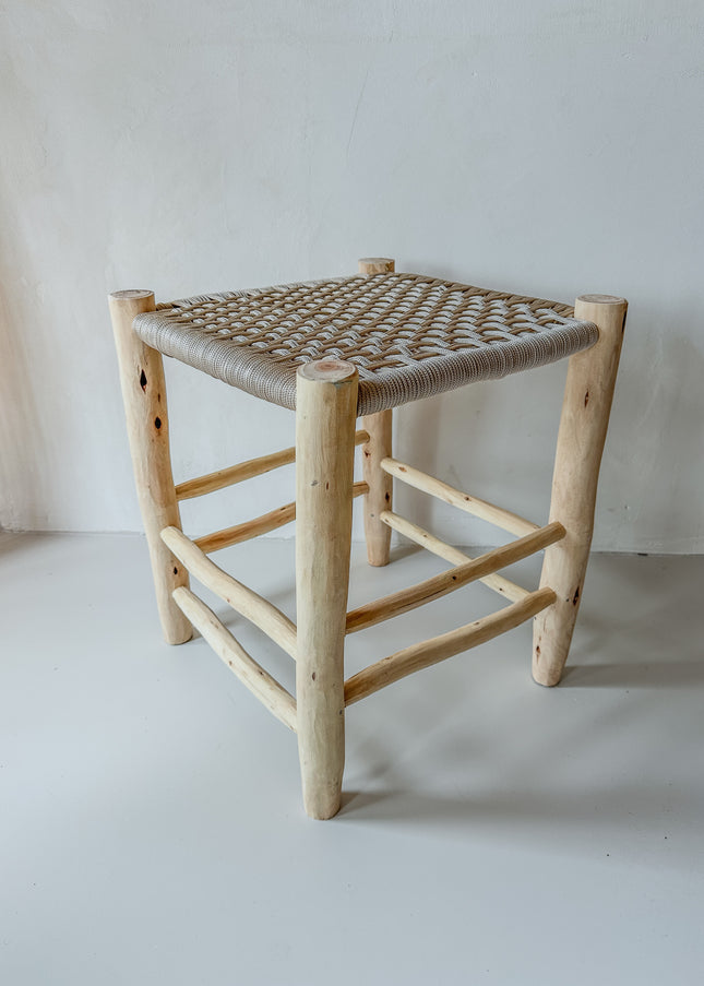 Kruk Eucalyptushout & Geweven Zitting