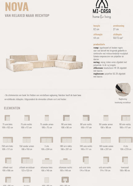 Loungebank Nova - Naturel