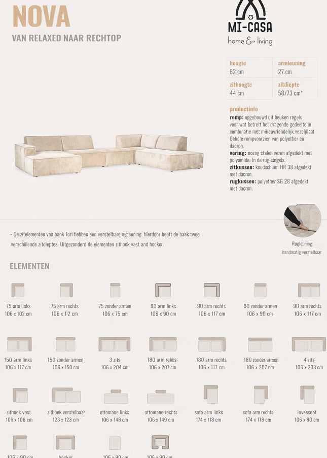 Loungebank Nova - Naturel